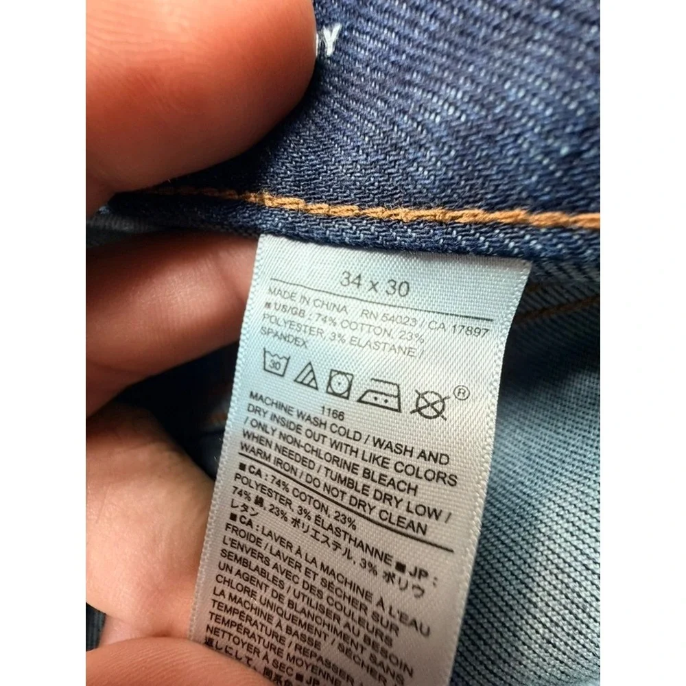 Banana Republic Mens Rapid Movement Slim Jeans Dark Wash Indigo 34x30 28 Inseam